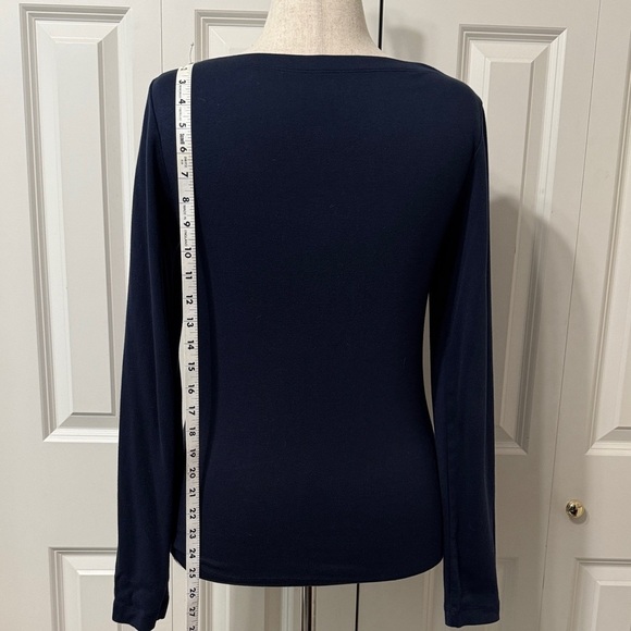 GAP Navy Blue, Boat Neck, Long Sleeve Tee - Picture 4 of 10